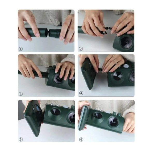 Solar  Animal Pest Repeller Outdoor Four Speakers Mechanical  X3W6 - Picture 5 of 6